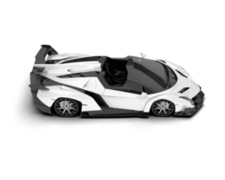 White sport car on transparent background. 3d rendering - illustration png