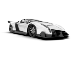 White sport car on transparent background. 3d rendering - illustration png