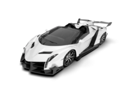 White sport car on transparent background. 3d rendering - illustration png