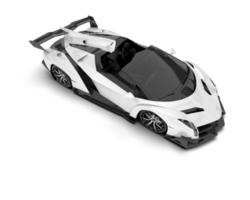 White sport car on transparent background. 3d rendering - illustration png