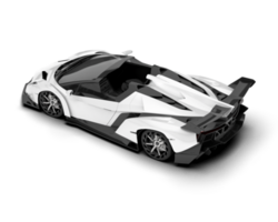 White sport car on transparent background. 3d rendering - illustration png