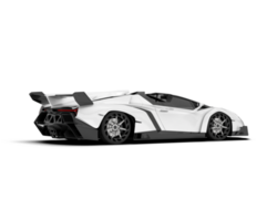 White sport car on transparent background. 3d rendering - illustration png