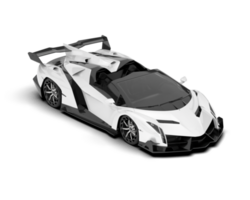 White sport car on transparent background. 3d rendering - illustration png