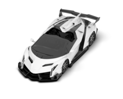 White sport car on transparent background. 3d rendering - illustration png