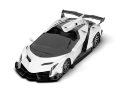 White sport car on transparent background. 3d rendering - illustration png