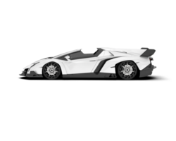 White sport car on transparent background. 3d rendering - illustration png