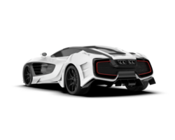 White sport car on transparent background. 3d rendering - illustration png