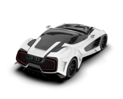 White sport car on transparent background. 3d rendering - illustration png