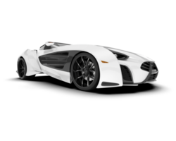 White sport car on transparent background. 3d rendering - illustration png