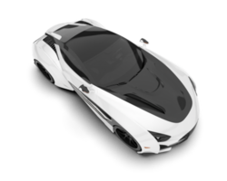 White sport car on transparent background. 3d rendering - illustration png