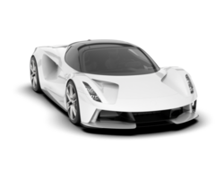 White sport car on transparent background. 3d rendering - illustration png