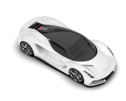 White sport car on transparent background. 3d rendering - illustration png