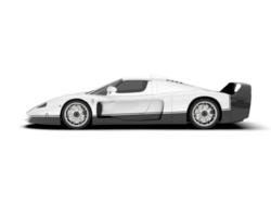 White sport car on transparent background. 3d rendering - illustration png