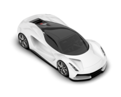 White sport car on transparent background. 3d rendering - illustration png