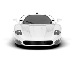 White sport car on transparent background. 3d rendering - illustration png