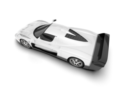 White sport car on transparent background. 3d rendering - illustration png