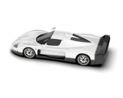 White sport car on transparent background. 3d rendering - illustration png