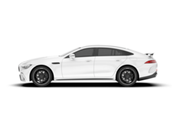 blanc sport voiture sur transparent Contexte. 3d le rendu - illustration png