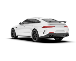 White sport car on transparent background. 3d rendering - illustration png