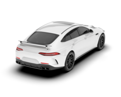 White sport car on transparent background. 3d rendering - illustration png