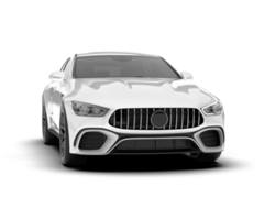 White sport car on transparent background. 3d rendering - illustration png