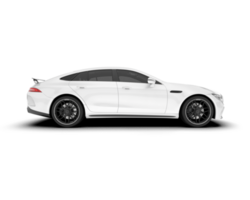 White sport car on transparent background. 3d rendering - illustration png