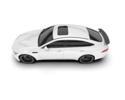 White sport car on transparent background. 3d rendering - illustration png