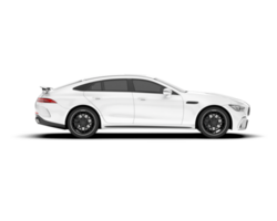 blanc sport voiture sur transparent Contexte. 3d le rendu - illustration png