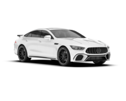 White sport car on transparent background. 3d rendering - illustration png