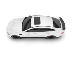 White sport car on transparent background. 3d rendering - illustration png