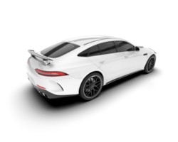 blanc sport voiture sur transparent Contexte. 3d le rendu - illustration png