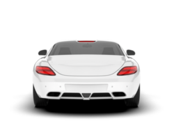 White sport car on transparent background. 3d rendering - illustration png