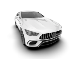 White sport car on transparent background. 3d rendering - illustration png