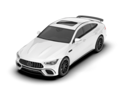 White sport car on transparent background. 3d rendering - illustration png