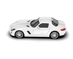 White sport car on transparent background. 3d rendering - illustration png