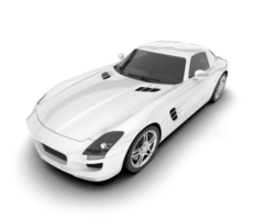 White sport car on transparent background. 3d rendering - illustration png