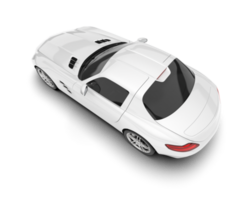 White sport car on transparent background. 3d rendering - illustration png