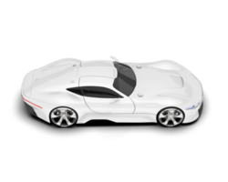 White sport car on transparent background. 3d rendering - illustration png