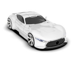 White sport car on transparent background. 3d rendering - illustration png