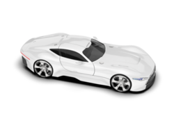 White sport car on transparent background. 3d rendering - illustration png