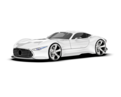 White sport car on transparent background. 3d rendering - illustration png