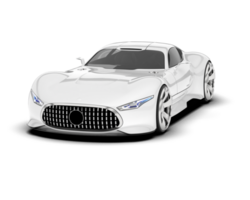 White sport car on transparent background. 3d rendering - illustration png