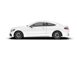 White sport car on transparent background. 3d rendering - illustration png