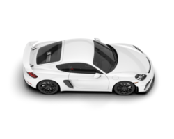 White sport car on transparent background. 3d rendering - illustration png