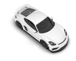 White sport car on transparent background. 3d rendering - illustration png