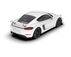 White sport car on transparent background. 3d rendering - illustration png