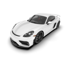 White sport car on transparent background. 3d rendering - illustration png