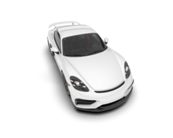 White sport car on transparent background. 3d rendering - illustration png