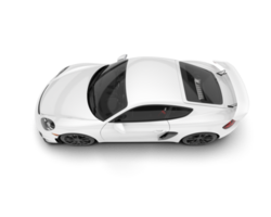 White sport car on transparent background. 3d rendering - illustration png