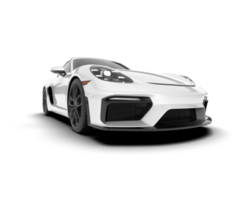 White sport car on transparent background. 3d rendering - illustration png